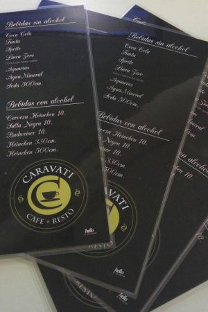 Cartas de Menú sencilla 29x44